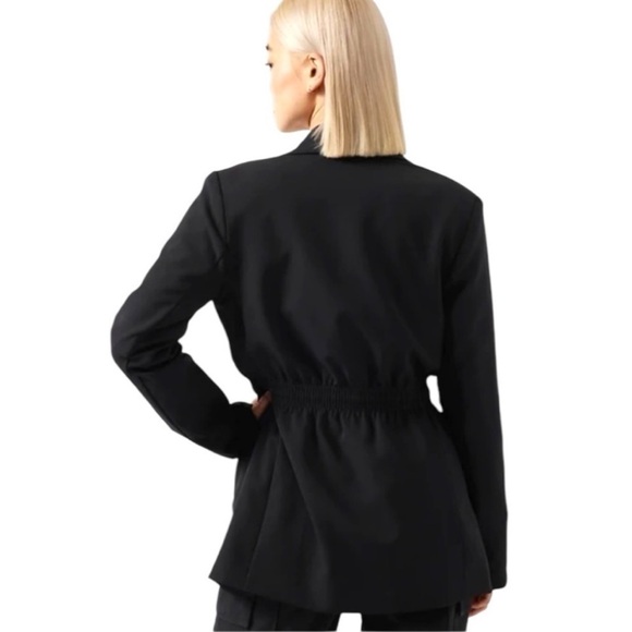 NEW Athleta Endless Primatwill Waist Tie Blazer Jacket Black Size 16 - Picture 5 of 14